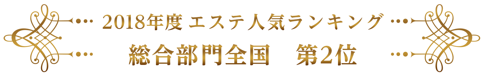 2021年度エステ人気ランキング総合部門全国第2位